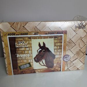 Vintage Phentex Hook and Hang Kit 5016 Bronco 18x27” Wall Hanging Horse Sealed